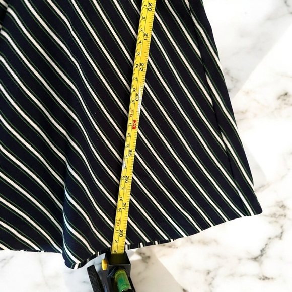 Ann Taylor Striped Flounce Skirt Size M | Deep Navy - White and Green Stripes - Picture 11 of 11